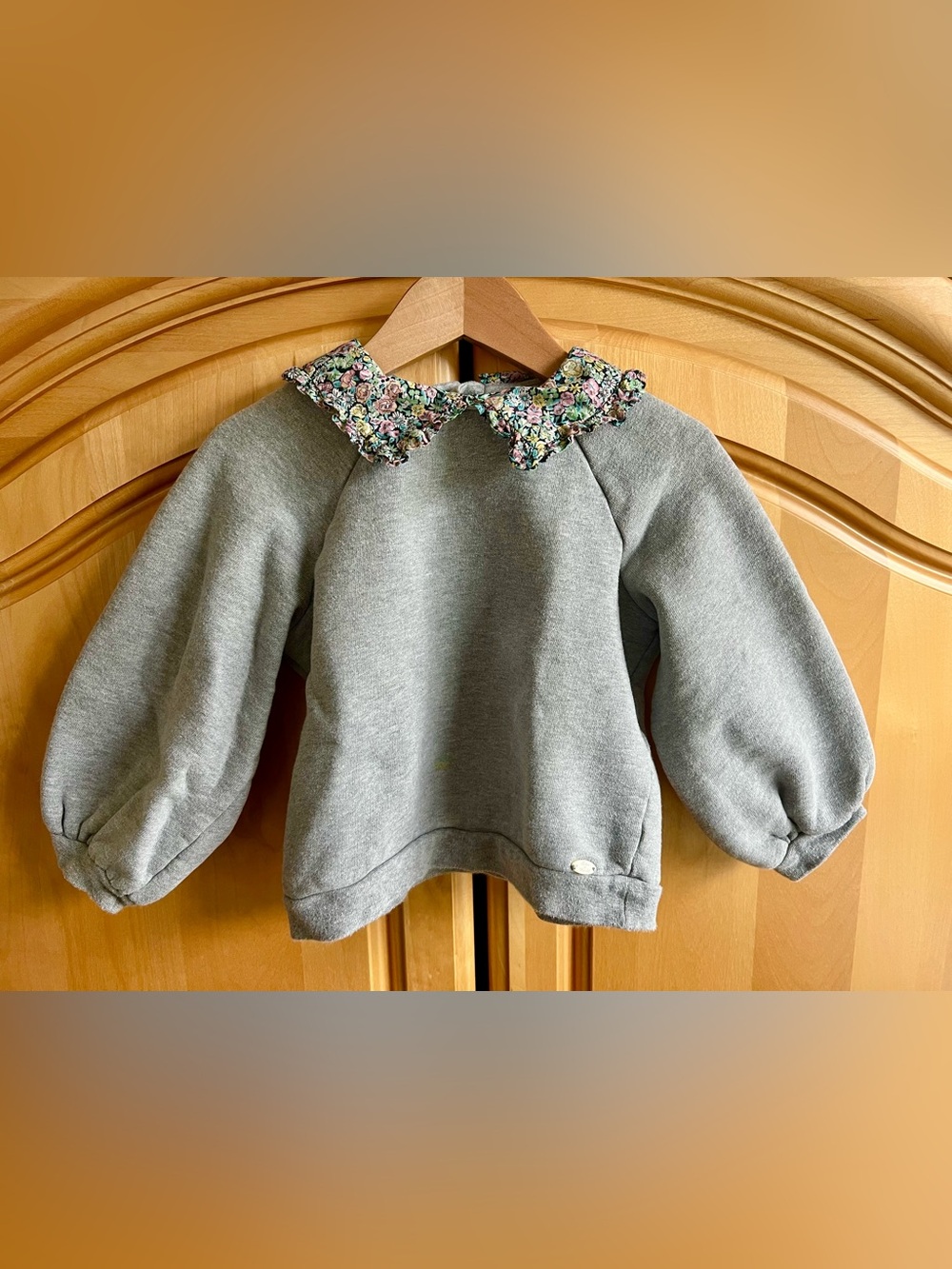 Tartine et Chocolat sweater with liberty print collar size 4T